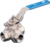 38 Series 3-way Threaded Regular Port Ball Valve